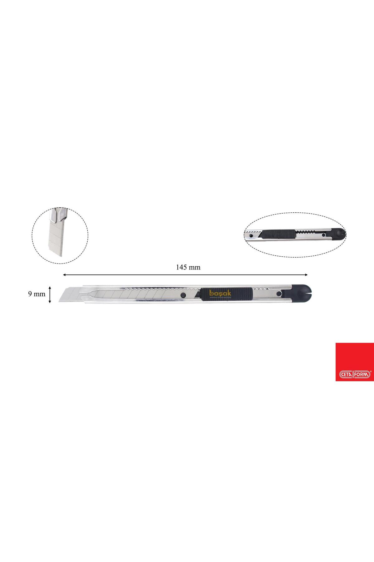 J46sl Slim9 Çelik Gövde Maket Bıçağı - 9 Mm