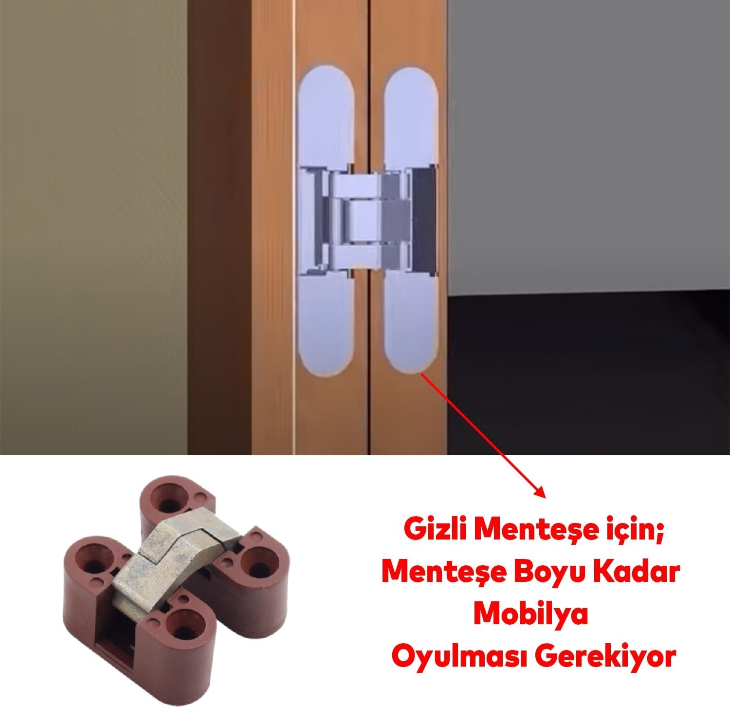 Görünmez Gizli Gömme Plastik Menteşe 2 Adet Dolap Kapak Mobilya Masa Menteşesi Sol Sağ Uyumlu