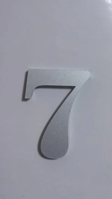 Kapı Numarası 5 cm No:7 Kendinden Yapışkanlı Metalik Gri Dolap,ayakkabılık,raf,posta Kutusu Numarası