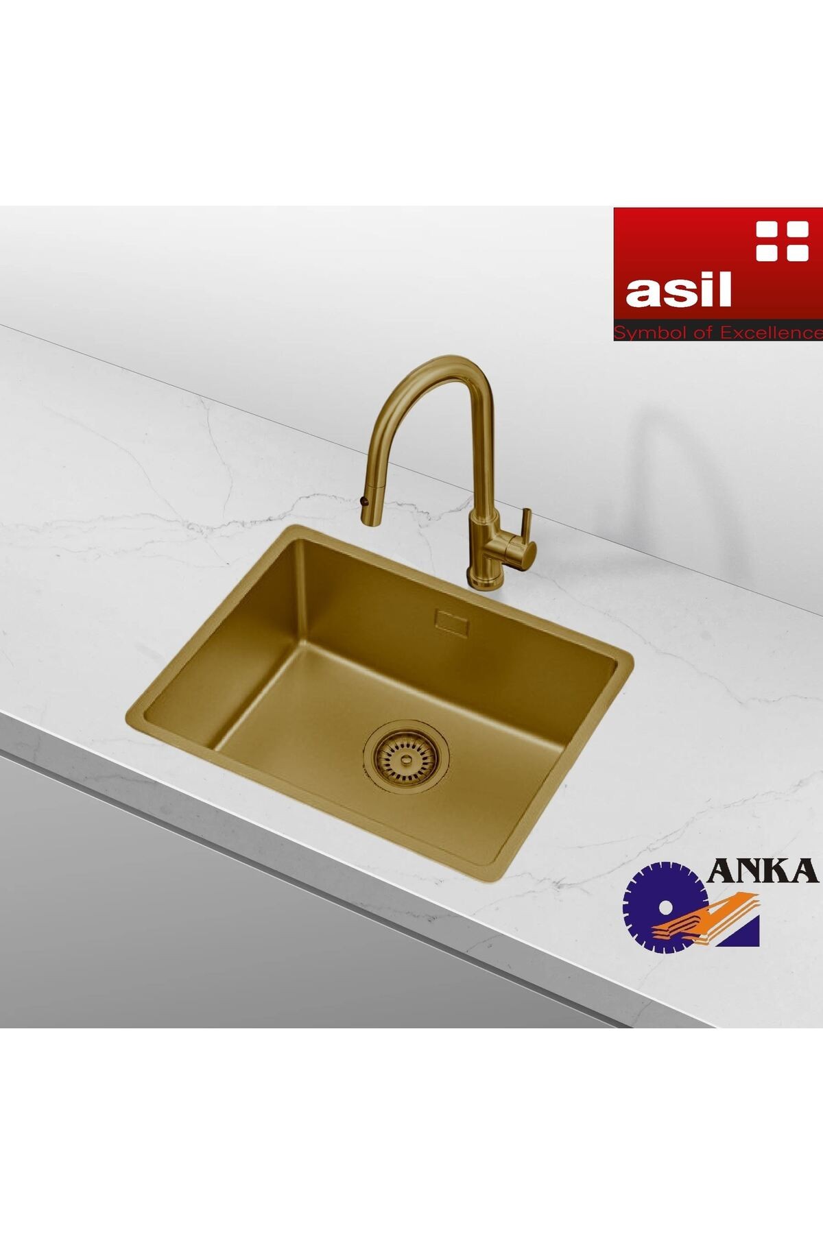 40x50 Gold Paslanmaz Çelik Evye
