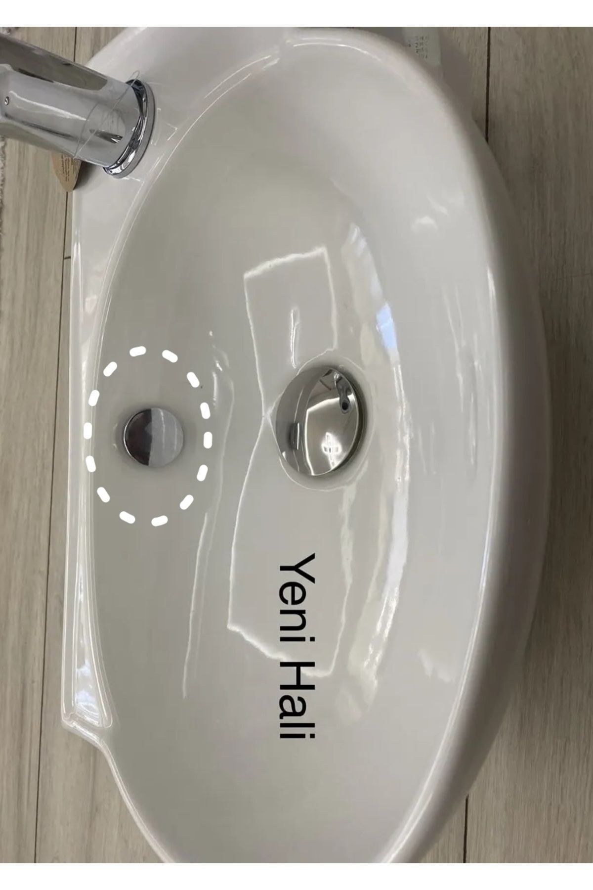 Yt314 Üniversal Seramik Lavabo Su Taşma Delik Yüzüğü Krom Renk