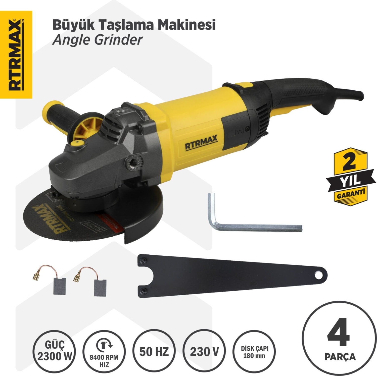 RTRMAX RTM1180 Büyük Taşlama Makinası 180 mm 2300 W