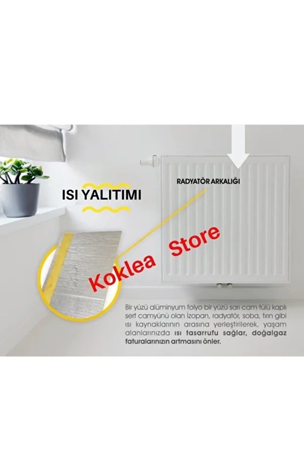 Petek Arkası Isı Yalıtım Folyo Plaka Kalorifer Soba Radyatör Arkası Isı Yalıtım Levhası 4 Adet