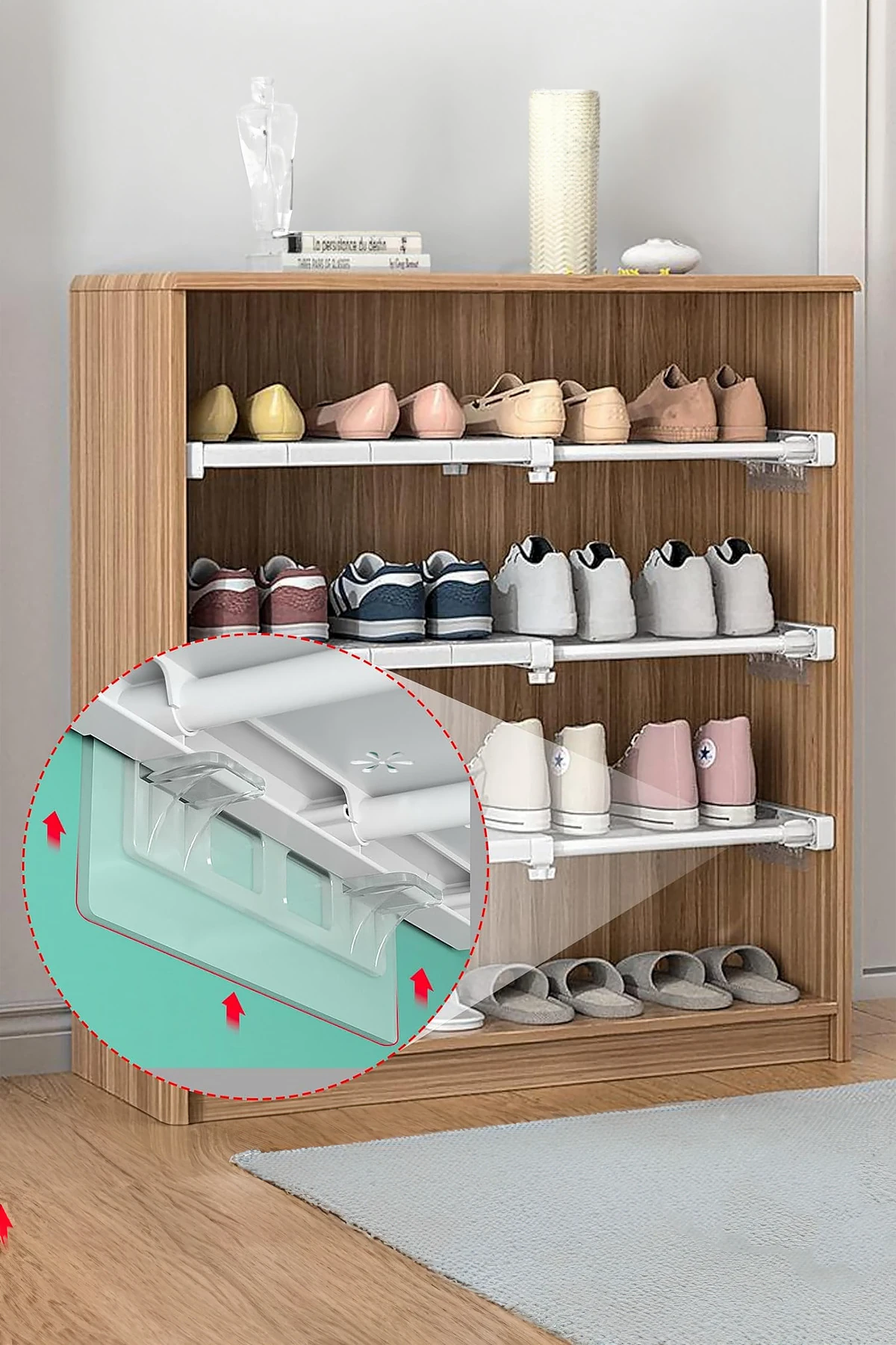 4 Adet Ultra Güçlü Kendinden Yapışkanlı Dolap İçi Raf Tutucu Raf Destek Aparatı Raf Sabitleyici