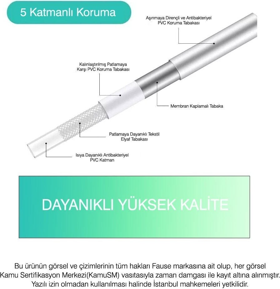 Pvc Black Duş Hortumu 150 cm Pirinç Somon Siyah KDH103-B