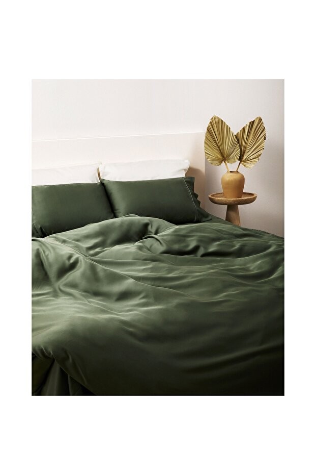 X TENCEL™ Lyocell Çift Kişilik Nevresim Kılıfı Yeşil