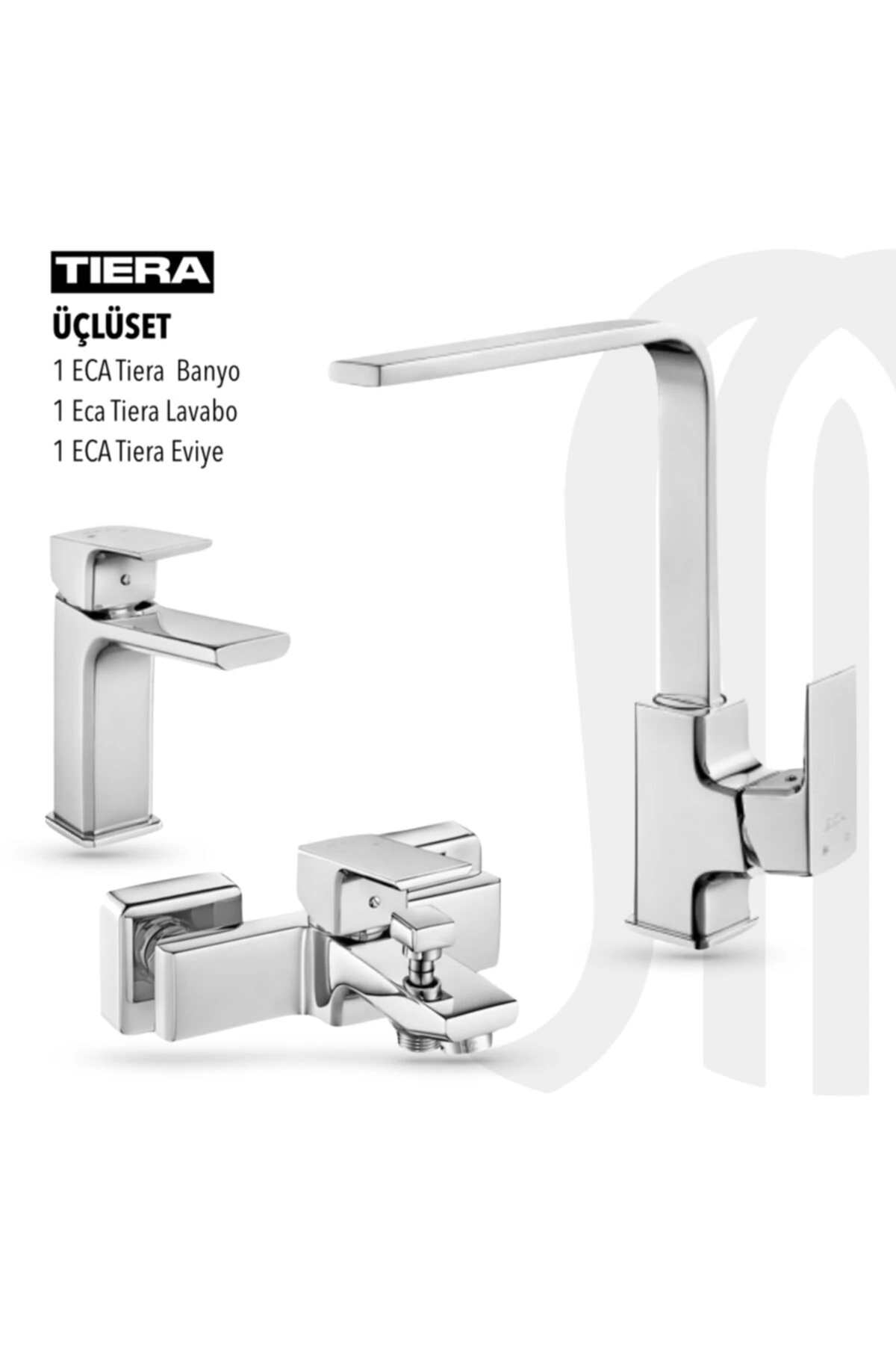Tiera Banyo, Tiera Lavabo Bataryası, Tiera Evye Üçlü Set