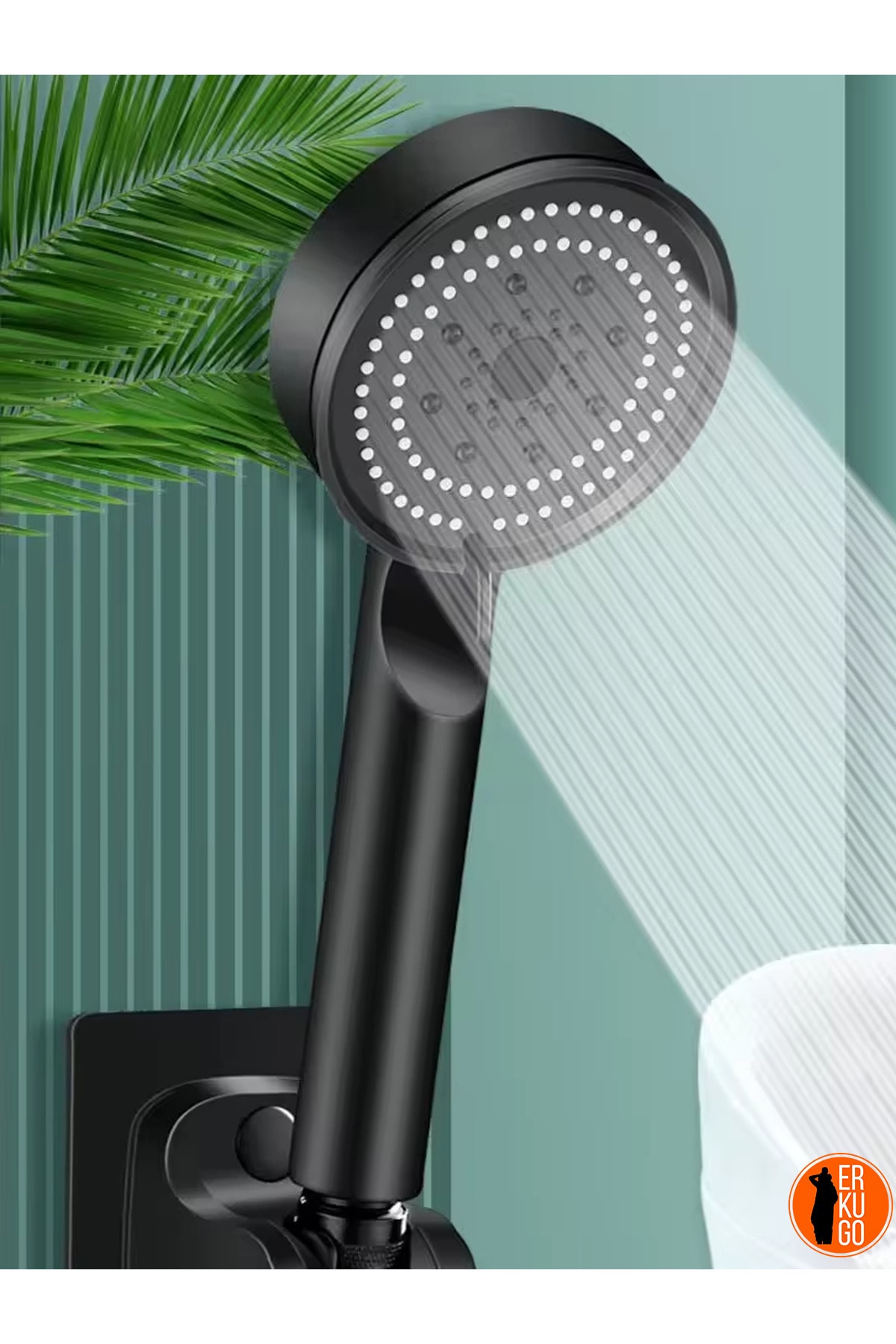 5 Fonksiyonlu Su Tasarruflu Duş Başlığı, Siyah Yüksek Basınçlı Ve Aksesuar Seti