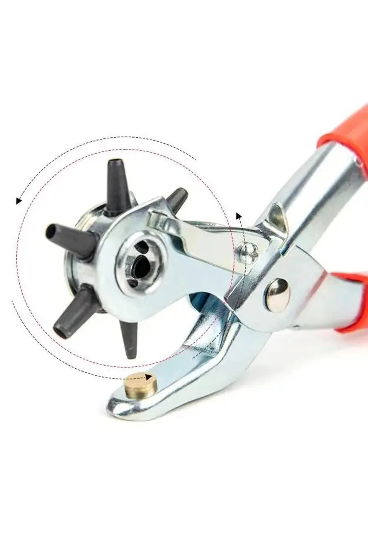 6 Farklı Uçlu Kemer Delme Pensesi Deri Kemer ve Kumaş İçin Ayarlanabilir Delik Açıcı El Aleti