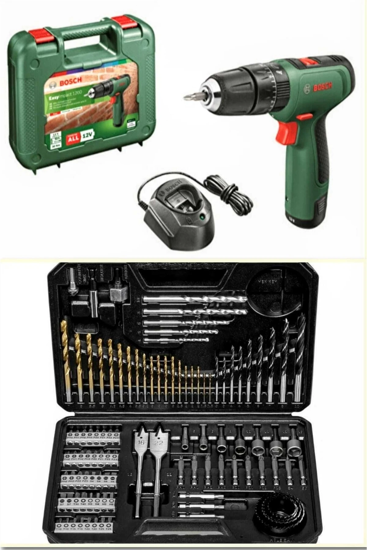 Easyımpact 1200(tek Akü) Akülü Darbeli Delme & Vidalama Makinesi Ve 103 Parça Uç Set