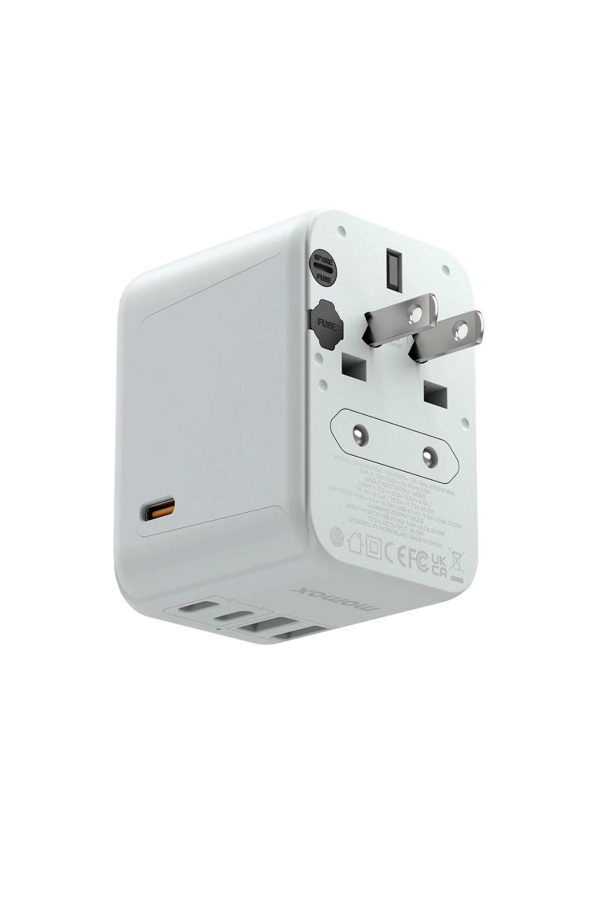 35W 1-World 5-Port AC Seyahat Piriz Dönüştürücü Charger (Beyaz)