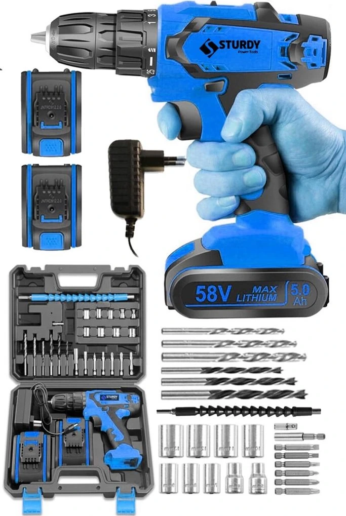 248VVF 14Ah Lıon Çift Akülü Turbo Şarjlı Vidalama Matkap 27 Parça Uç Setli