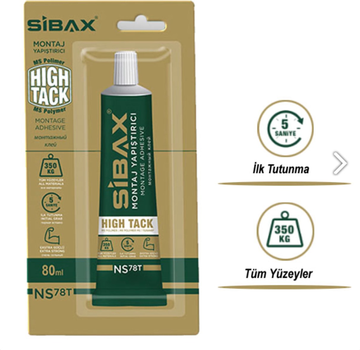 NS78T Hibrit High Tack Beyaz 80ML – Evde Hızlı ve Kolay Montaj Çözümü