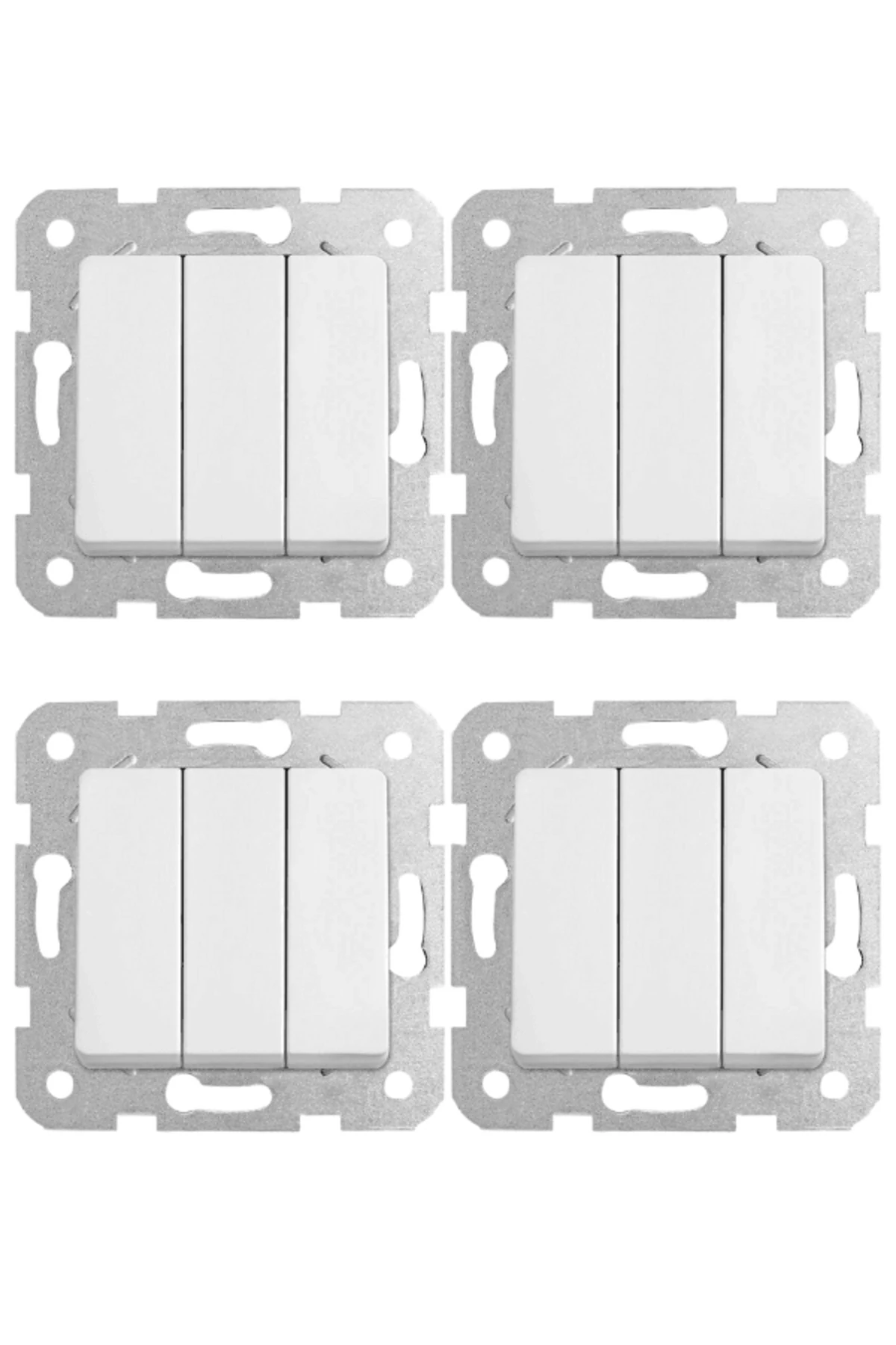 Viko Linnera Üçlü Anahtar Beyaz 90440068 (Çerçeve Dahil) (4 Adet)