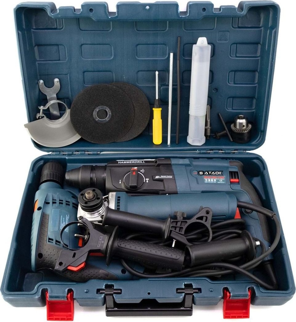 Profesyonel 3'lü Set 2-28 Hilti Matkap + 13 mm Darbeli Matkap Vidalama + 115 mm Taşlama Spiral