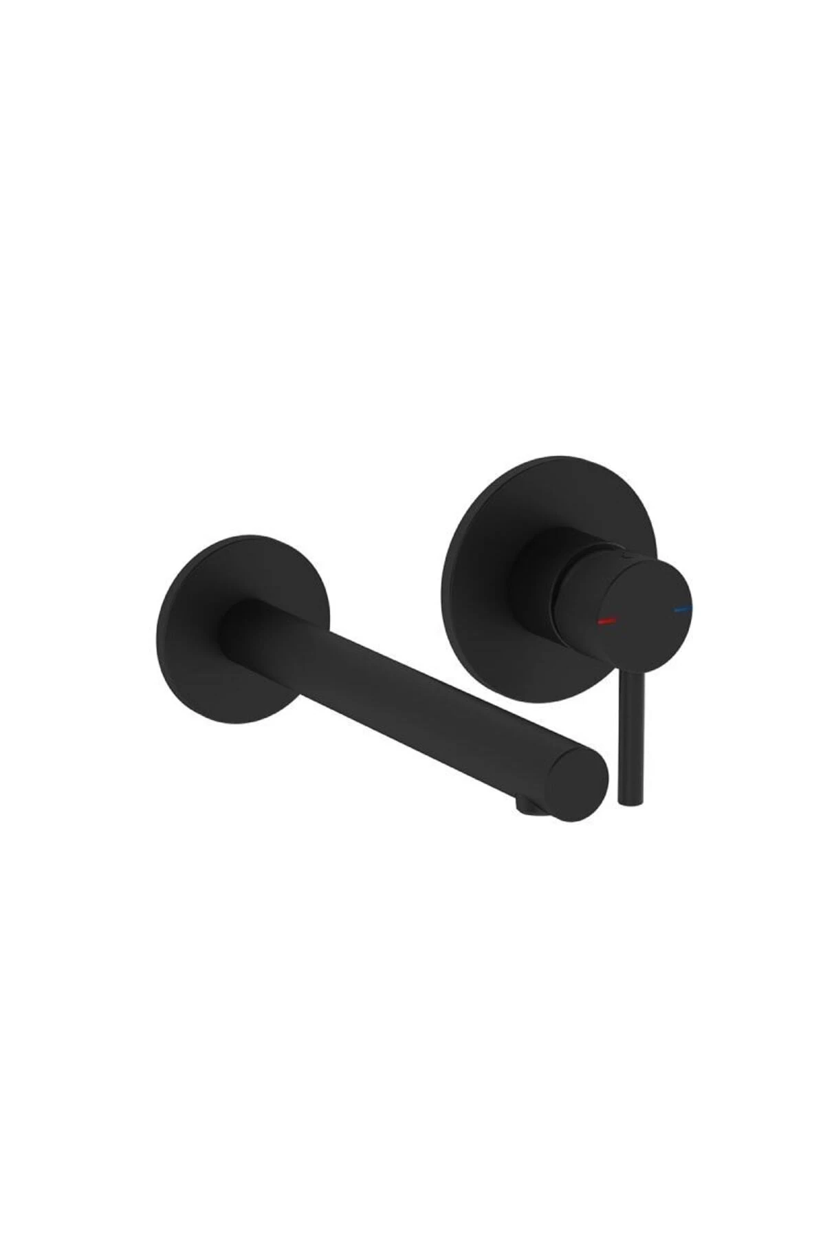 Origin A4258136 Ankastre Lavabo Bataryası, İki Rozetli, Sıva Üstü, Mat Siyah