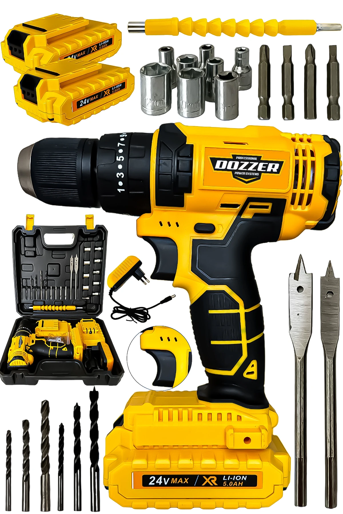 Würth Serii 27 Pcs Set 128 Vf 20 Ah Bakır Sargılı Çelik Şanzuman Şarjlı Akülü Vidalama Matkap