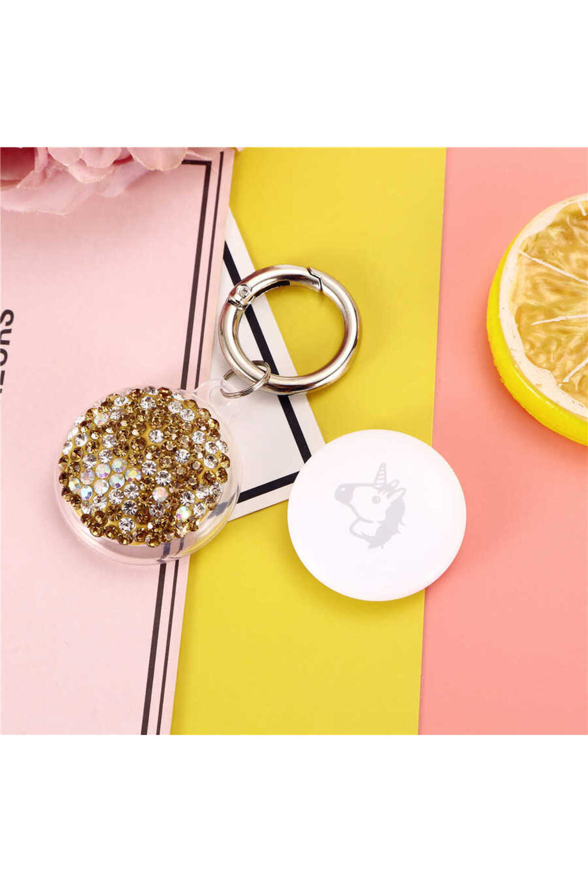 MRSA Airtag 03 Uyumlu Silikon Anahtarlık-Gold