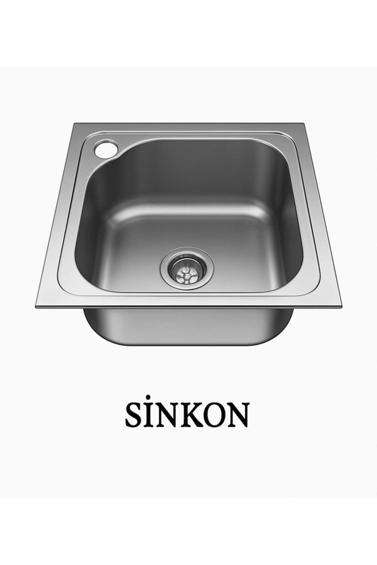 Paslanmaz Tezgah Üstü Krom Evye 40X50 Ankastre Eviye Sol Delikli