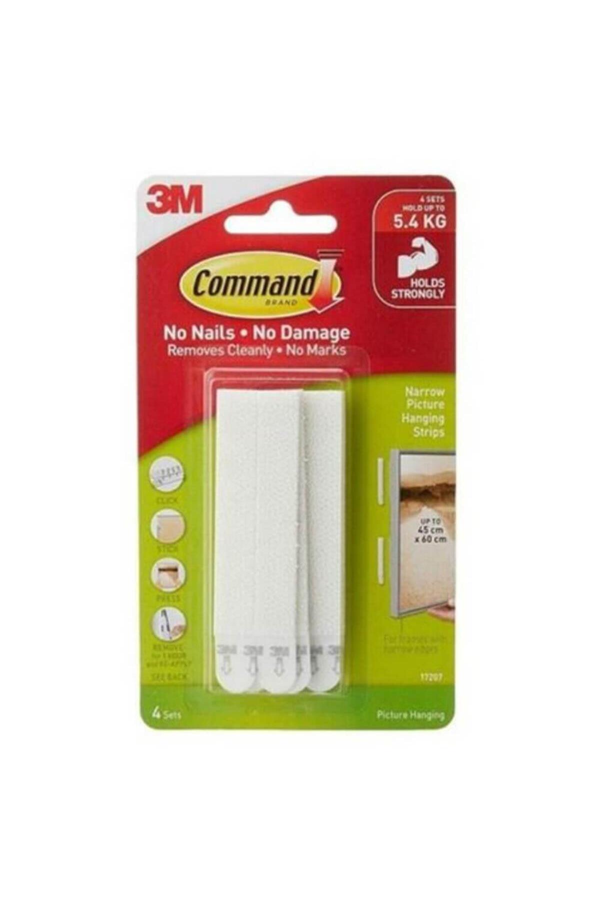 ™ Command™ 17207-cıs Orta Boy Dar Cırt Bant, Max 5,4 Kg (4 SET DAR CIRT BANT)