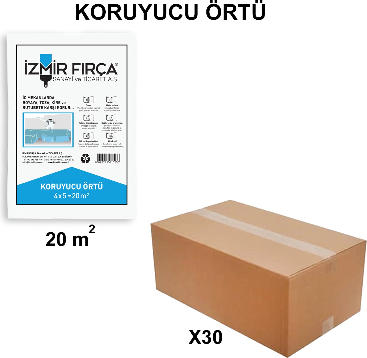 İZMİR FIRÇA Izmir Fırça Arge Toptan Koruyucu Örtü 20 M2 - 30 Adet 010253