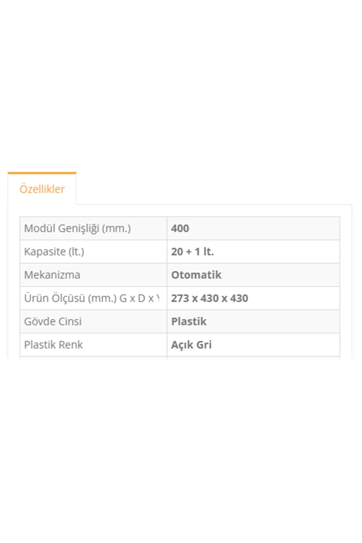 Plastik Taşıyıcılı Raylı Çöp Kovası Açık Gri 20 1