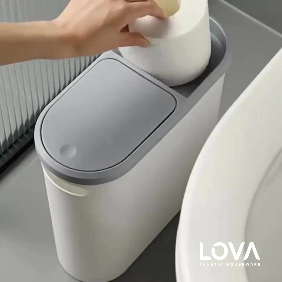 10 lt Kups Banyo,Ofis,Mutfak Çöp Kovası (GRİ)