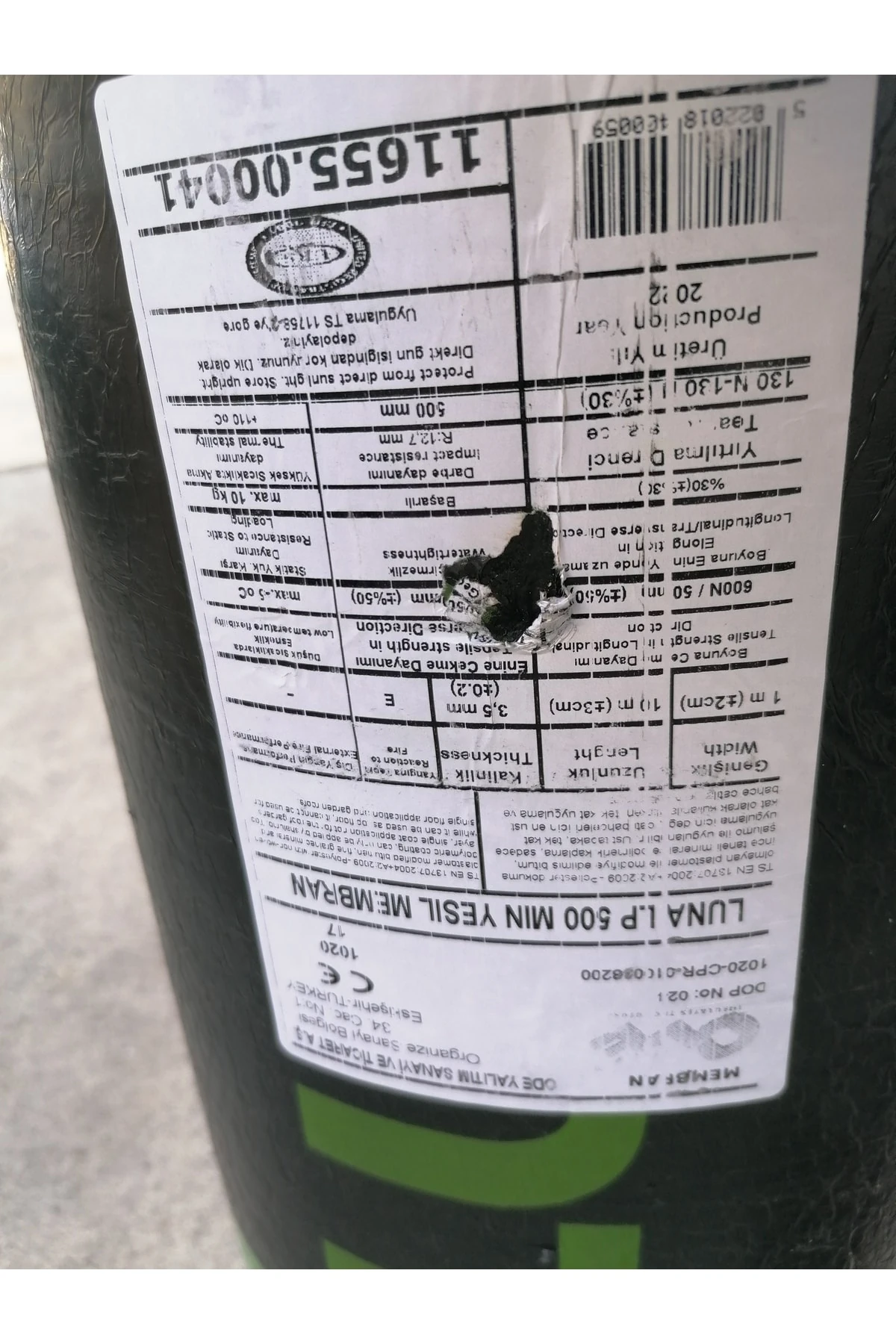 Luna Lp500 Min Yeşil Arduazlı Su Yalıtım Örtüsü