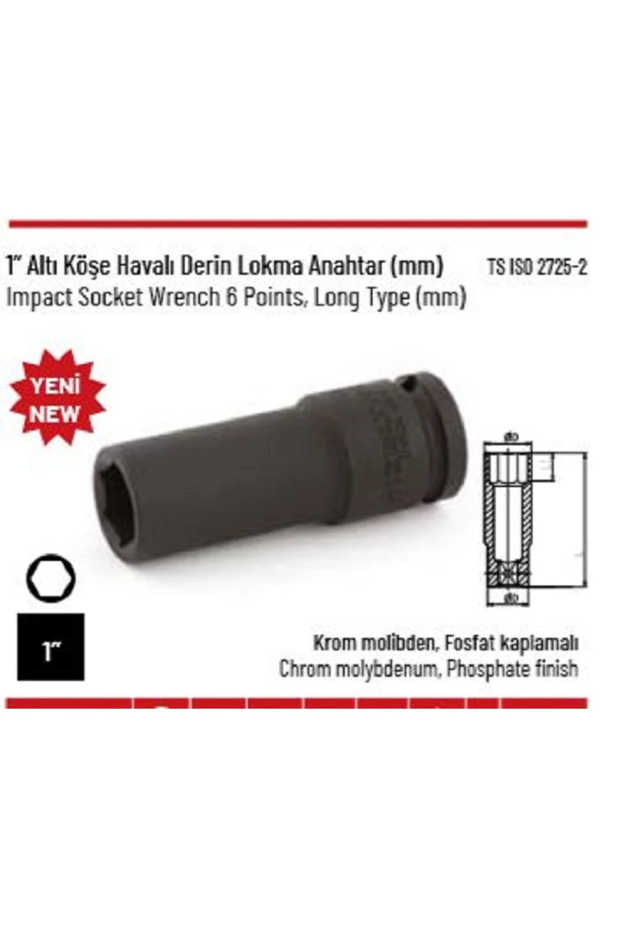 İZELTAŞ 1 İNÇ HAVALI DERİN LOKMA ANAHTAR 23 MM