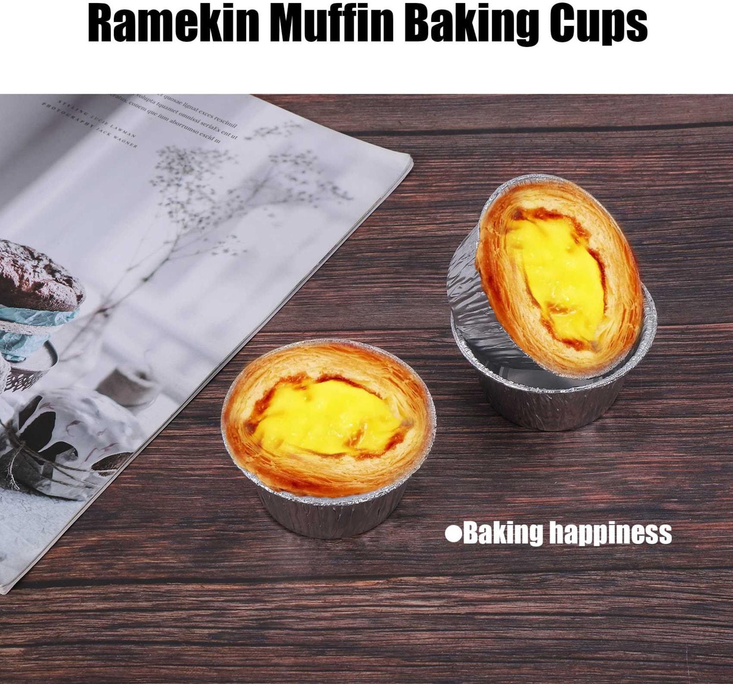 150 Adet Alüminyum Folyo Cupcake Bardaklar Ramekin Muffin Pişirme Kapları, Tek Kullanımlık Muffin Kalıpları, Ramekin Tutucu Bardaklar, Alüminyum Cupcake Pişirme, Puding Pişirme Kapları (Yurt Dışından)