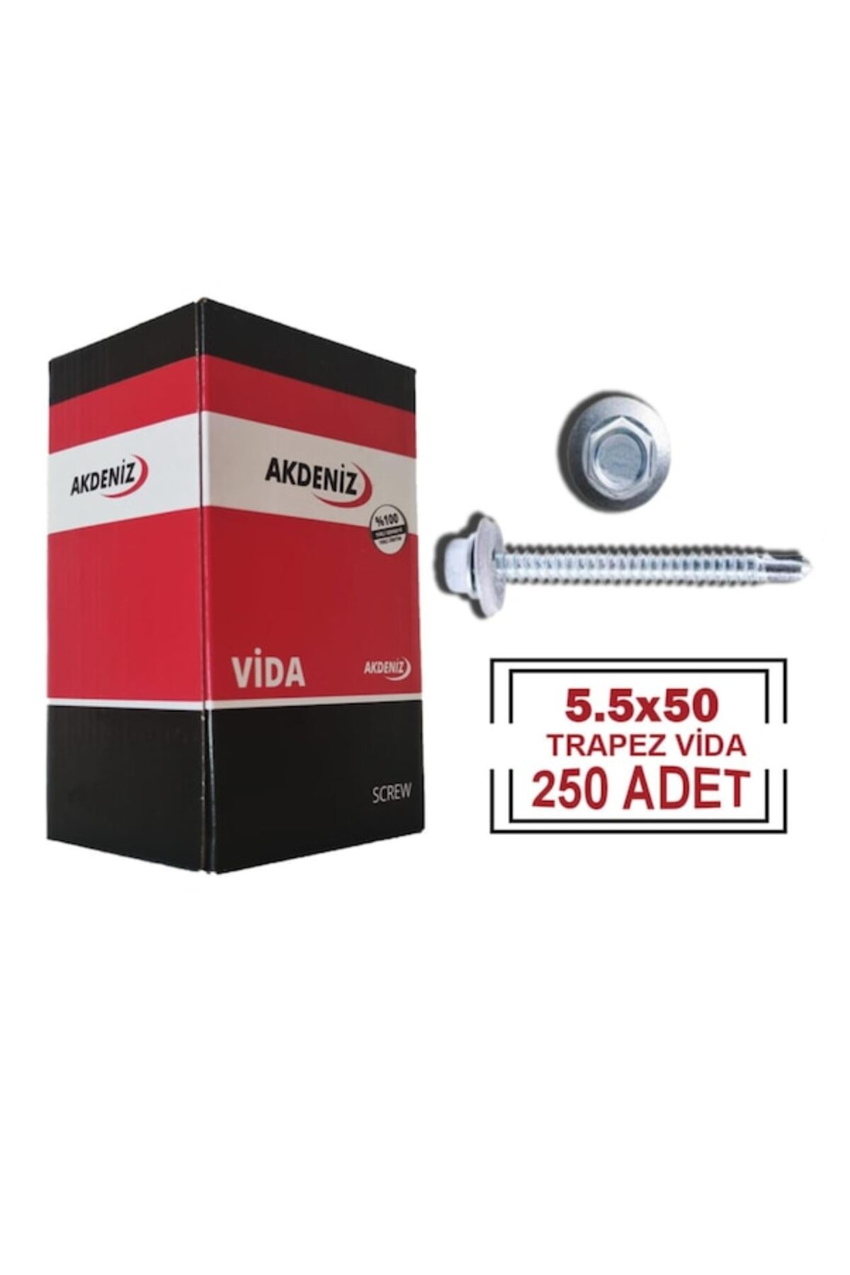 AKDENİZ AKDENİZ TRAPEZ ÇATI VİDASI 1 PAKET 250 ADET PULLU YERLİ ÜRETİM