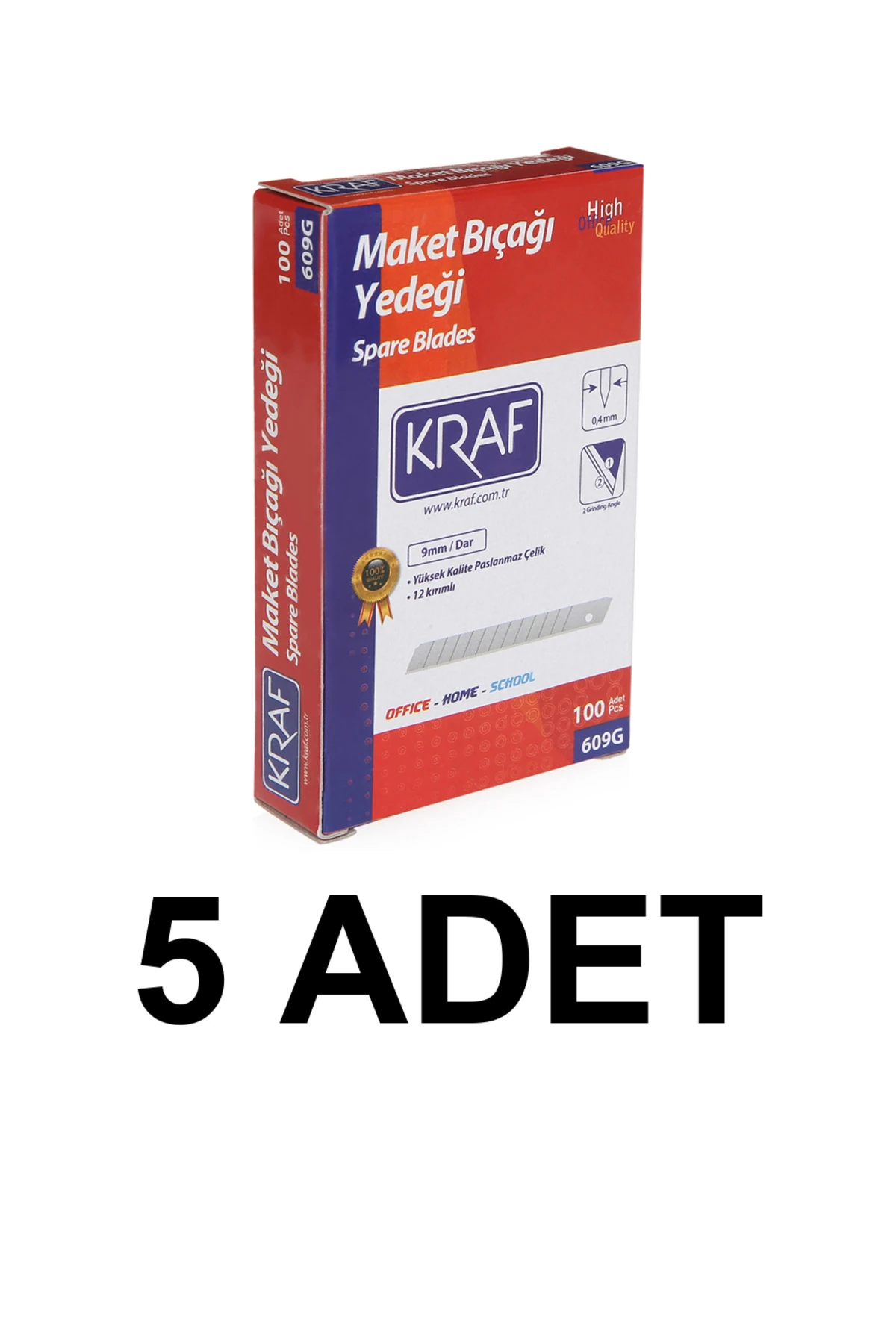 5 Paket (500 Adet) MAKET BIÇAĞI YEDEĞİ DAR 609G