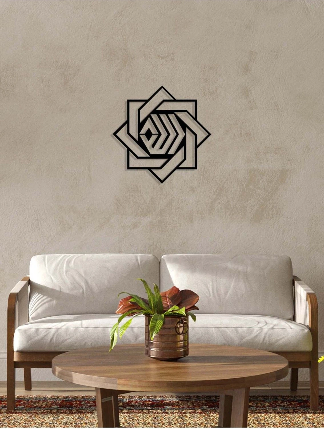 -Allah Islami Metal Tablo - Islami Ev Dekorasyonu - Dini Duvar Tabloları - 50 X 50 - Cm - Sıyah-Islm-024