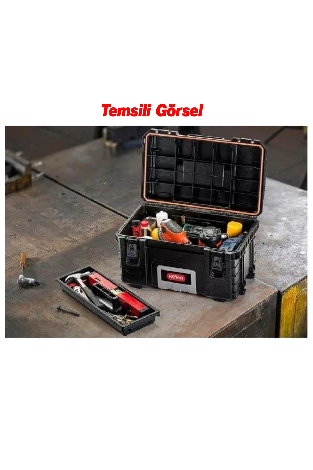Büyük Takım Çantası Alet Çanta Taşınabilir Kulplu Plastik Açma Kapama 36 Litre Organizer Profesyonel