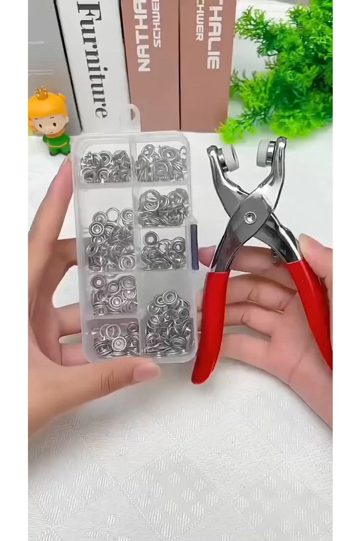 9.5 Mm 50takım Metal Çıt Çıt, El Pensesi, Set-saklama Kutusu ,Gömlek ve Bebe Çıtçıt Montaj Seti