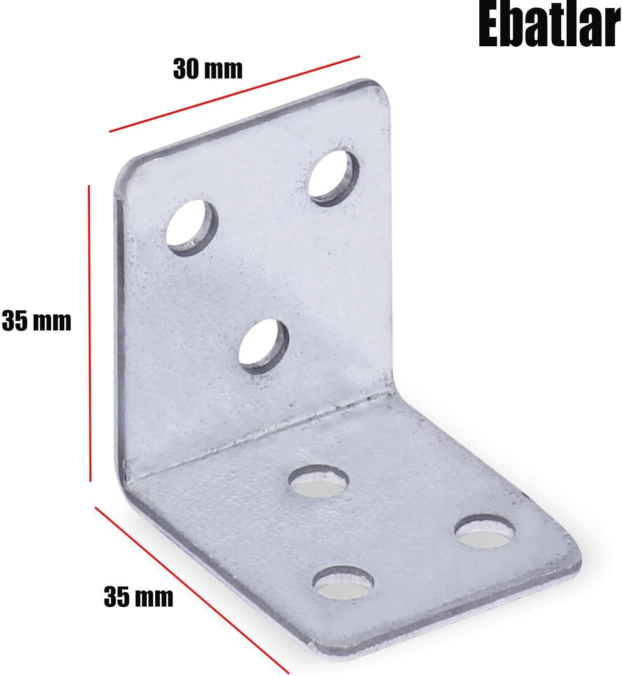 Mobilya Dolap Köşe Bağlantı L Demir Gönye 35X35X30 mm 10'lü