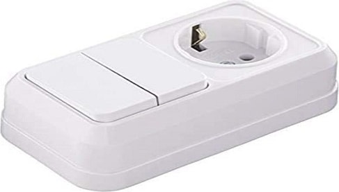 Sıva Üstü Beyaz Komutator+Topraklı Priz 451A2