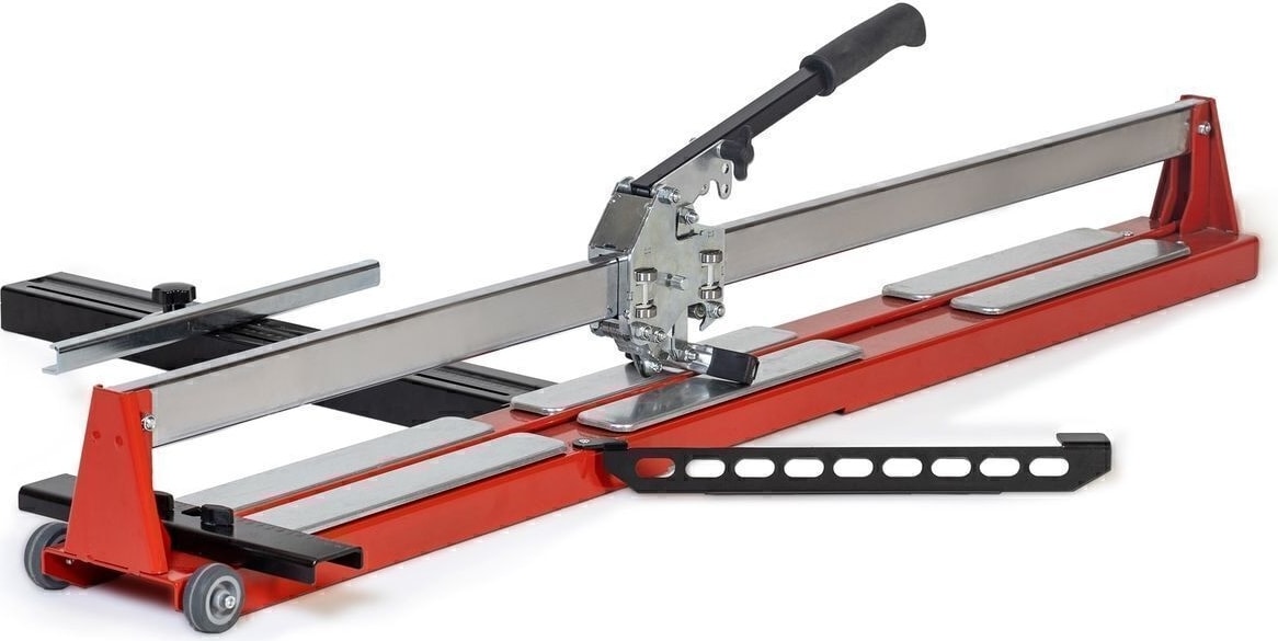 Favori 1270 mm Seramik Kesme Makinesi - Çelik Bıçak ve Rulmanlı Kol Mekanizması, Siyah-Kırmızı