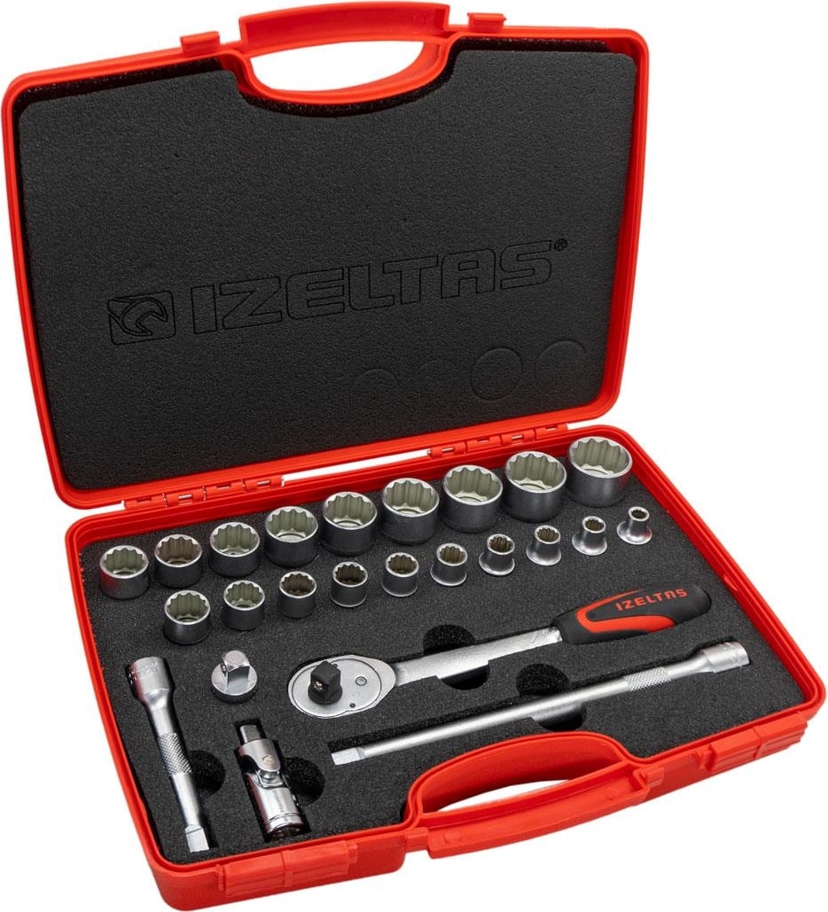 Izeltaş 1/2” On Iki Köşe Lokma Anahtar Takımı (24 Parça, Sae)