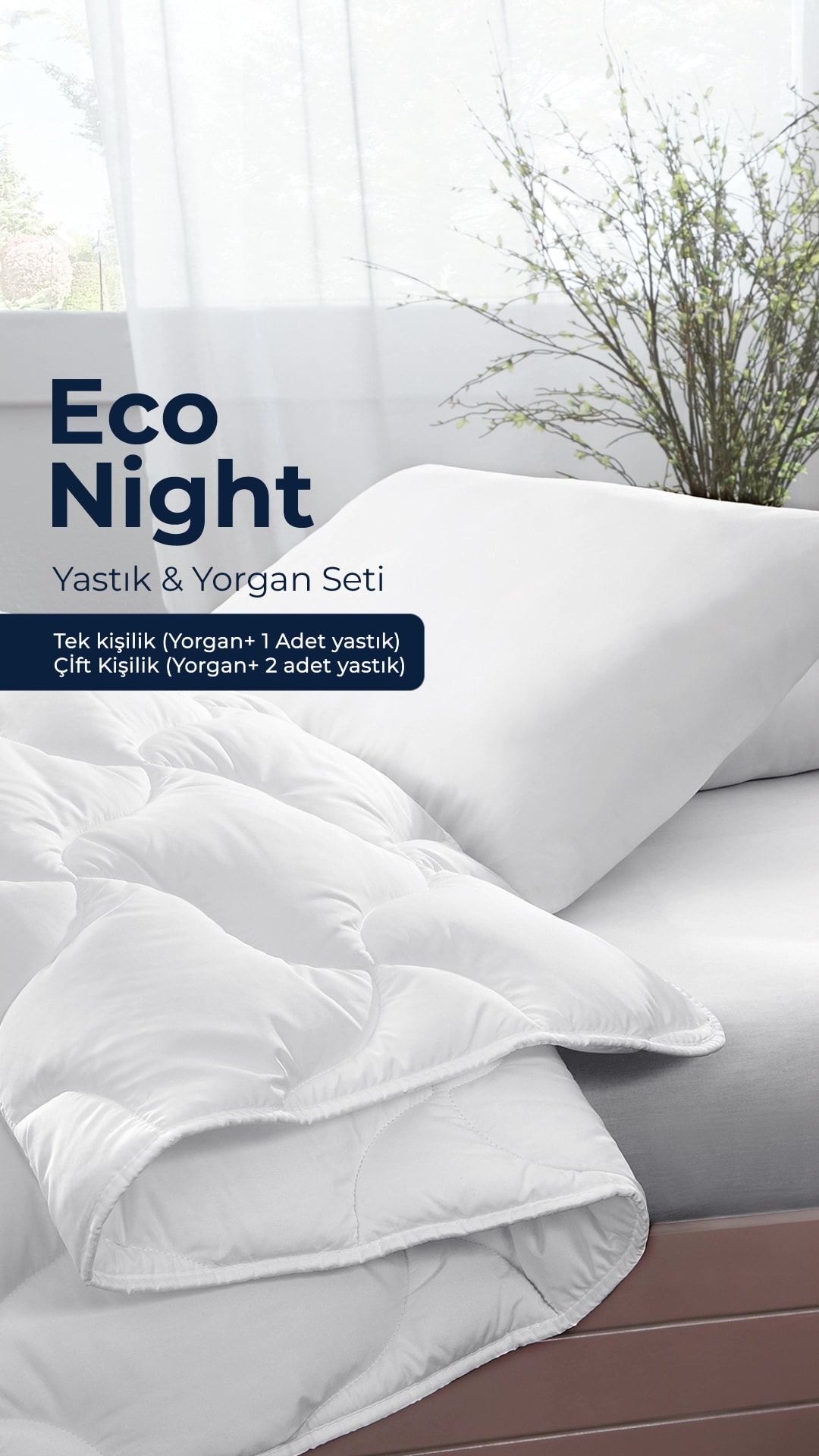 Eco Night Çift Kişilik Yorgan - Yastık Set