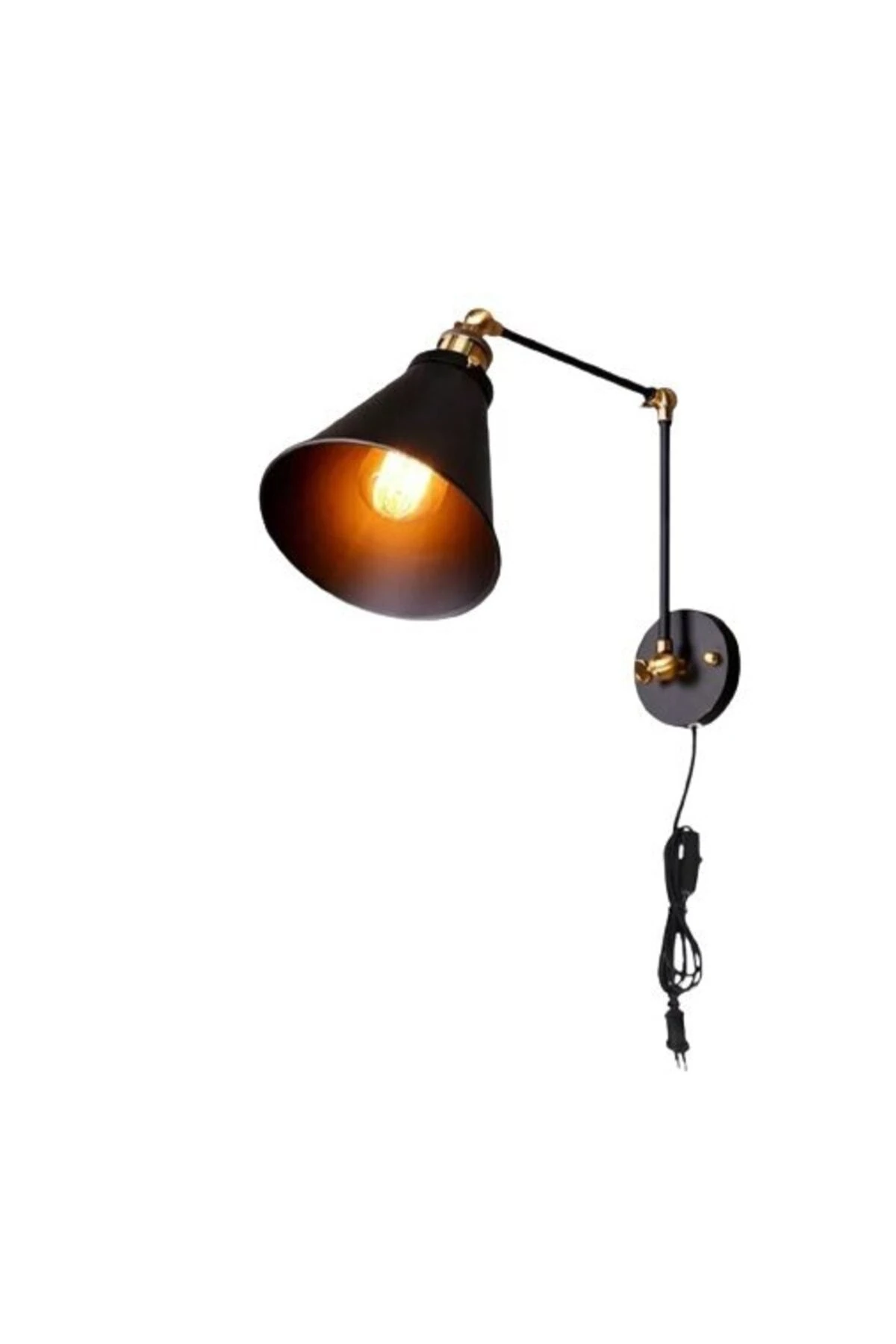 Akrobatik Hareketli Fişli Kablolu Anahtarlı Aplik Okuma Lambası Duvar Aplik