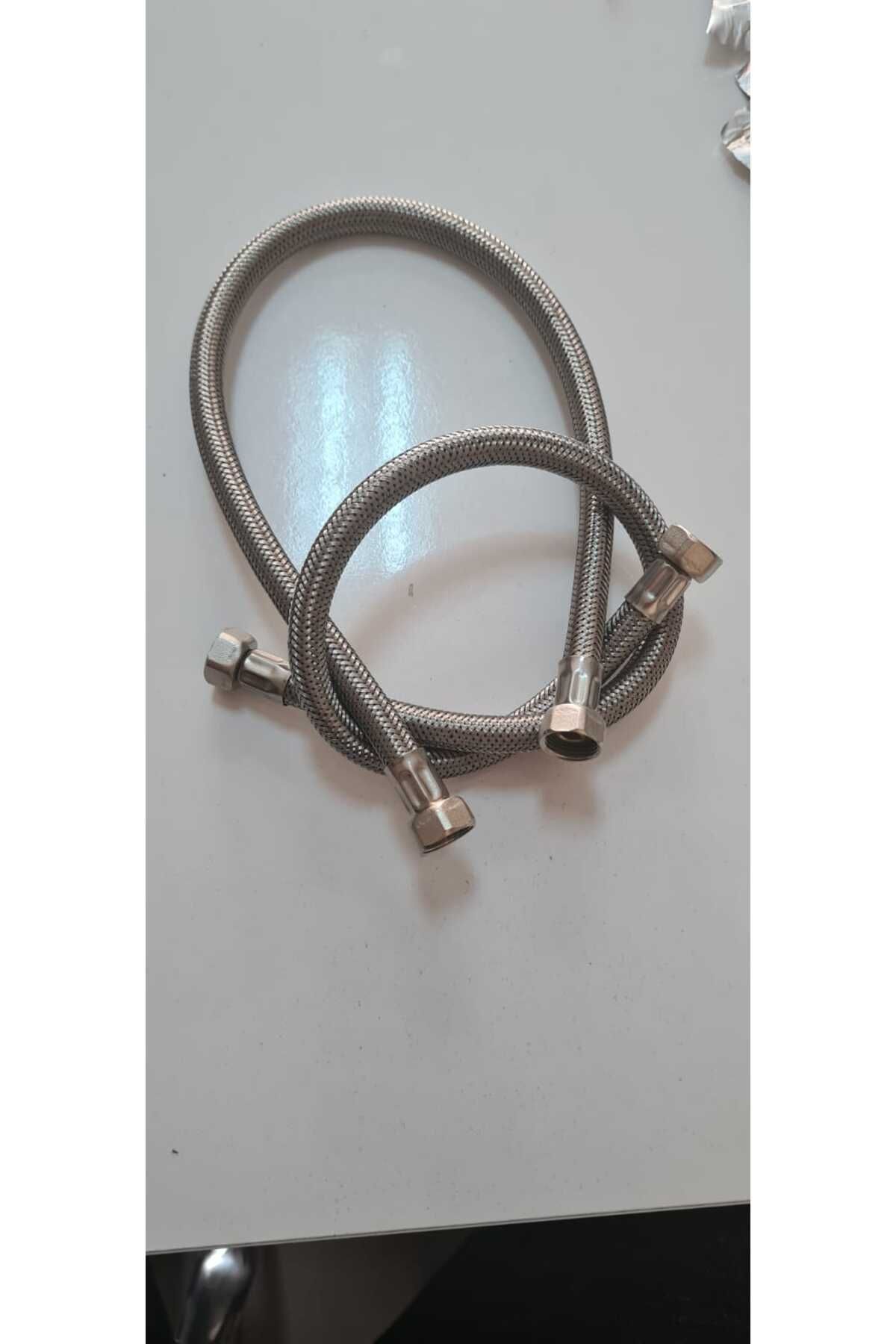 3/8 - 3/8 50cm Çelik Örgülü Hortum, Klozet, Taharet Bağlantı Hortumu Şafak Flex