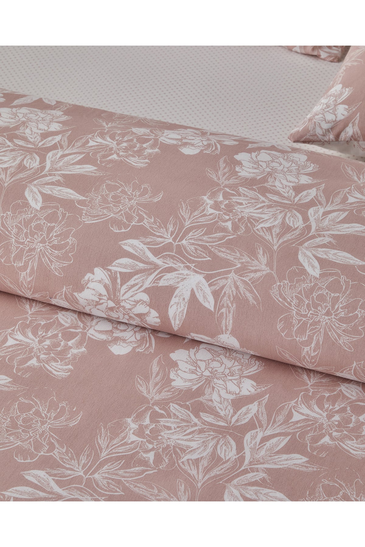 Floral Vine Kolay Ütülenir Tek Kişilik Nevresim Takımı 160x220 cm Pembe