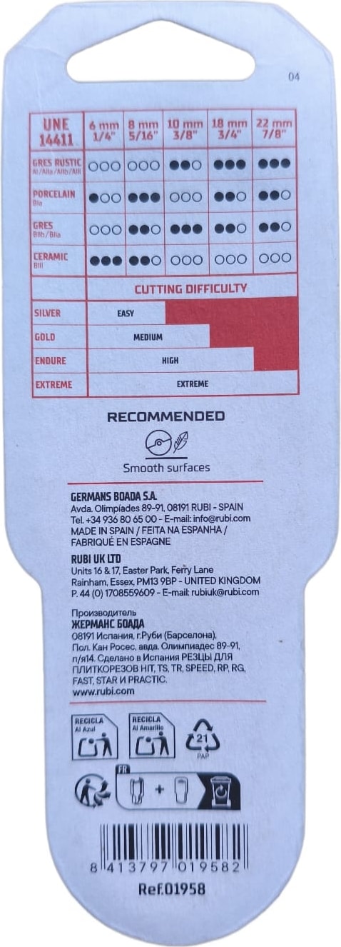 Rubi Seramik Kesme Elması 8 mm Orjinal