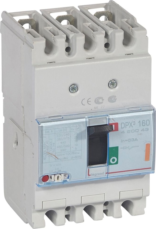 Dpx³ 160 Serisi Kompakt Şalter 3 Kutup Icu:25Ka Standart Tip 63A 400V Ac