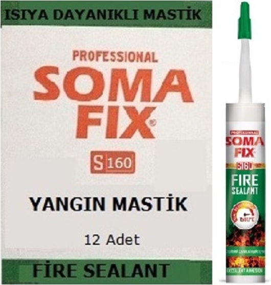 310 ml Siyah Yangına Dayanıklı Yüksek Isı Şömine Mastiği 1500'C Akustik Mastik