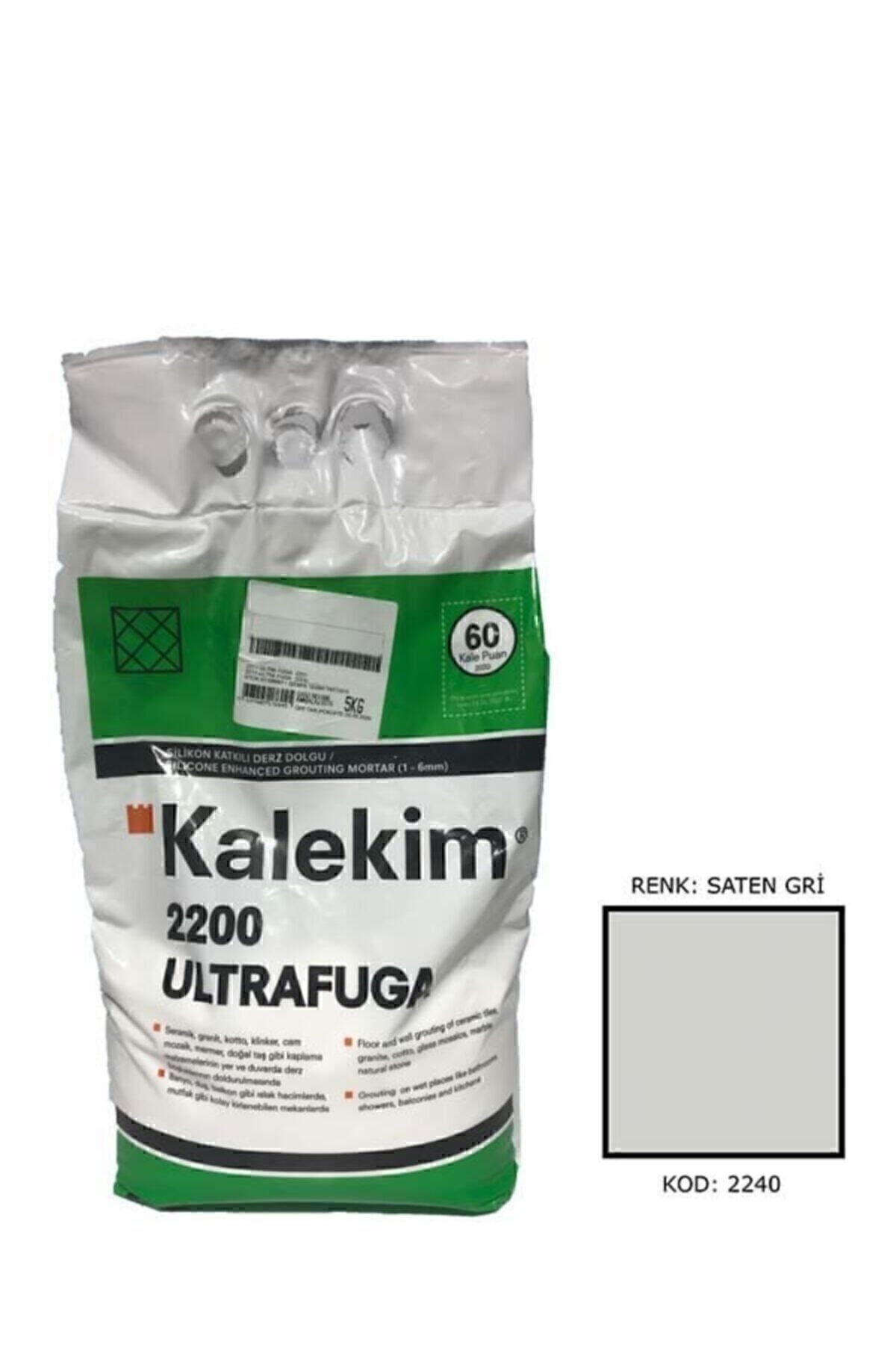 KALEKİM 2200 Ultrafuga Derz Dolgu 5 Kg Saten Gri