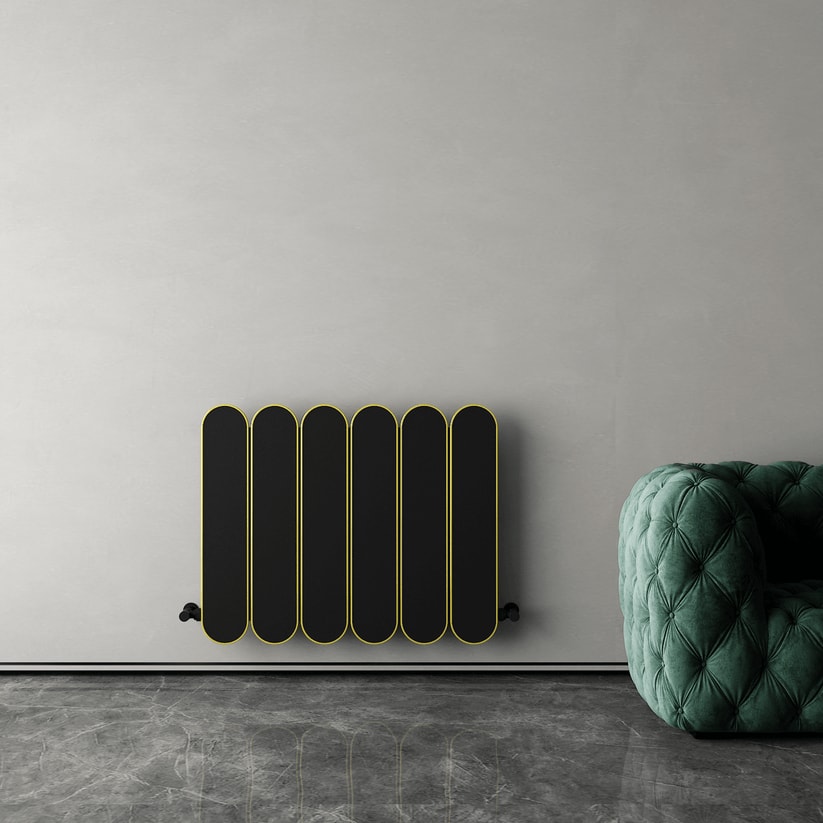Magico Double Yatay Alüminyum Radyatör Modern Tasarım Siyah 60X74,5 cm