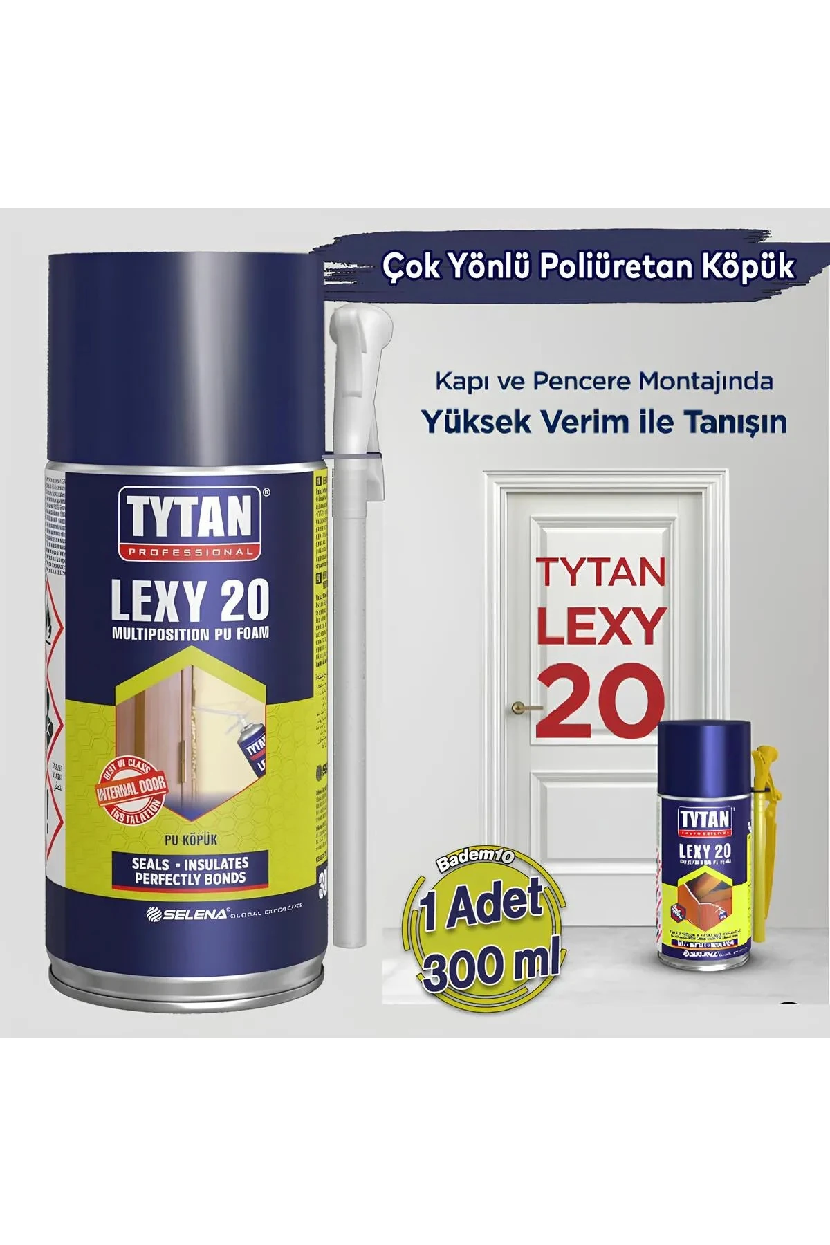 Lexy 20 Pipetli Poliüretan Pu Köpük Sprey Kapı Pencere Yalıtım Dolgu Doldurucu 300 mlMFT.