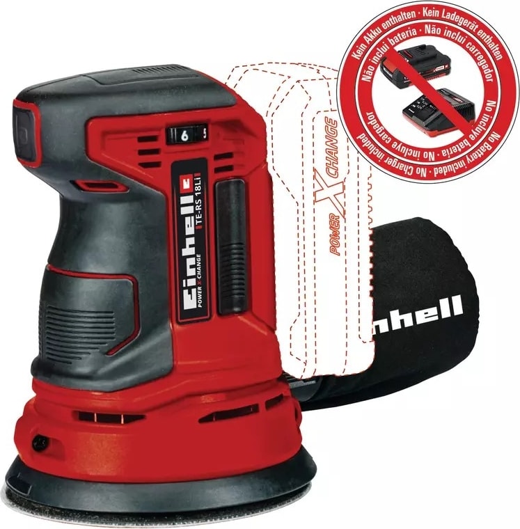 Akülü Eksantrik Zımpara TE-RS 18 Li-Solo Power X-Change (Lityum-İyon, Devir Elektroniği, Velcro Bant, 1x P80 zımpara kağıdı dahil, Akü ve Şarj Cihazı Dahil Değildir) - 4462010
